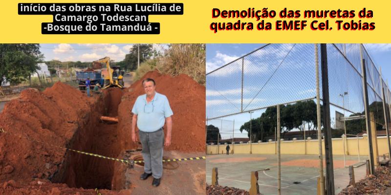 Administração Municipal inicia obras de cobertura da quadra do “Cel. Tobias”