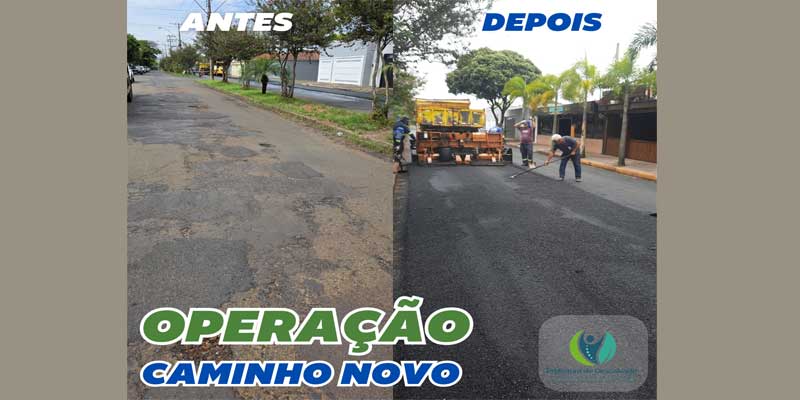 Operação Caminho Novo realiza recapeamento asfáltico na Rua Coronel Manoel Leme 